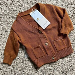 NWT Goumi Kids Sienna Knit Button Up Sweater SZ 0-6 mo Baby Cardigan Organic Cot